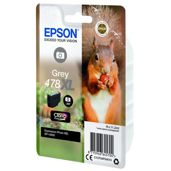 Cartucho Tinta Epson C13t04f64010 Singlepack Gris 478xl Claria Photo Hd Ink
