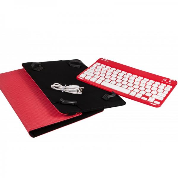 Funda Universal Gripcase Silver Ht Para Tablet 9 - 10 Pulgadas + Teclado Bluetooth Rojo