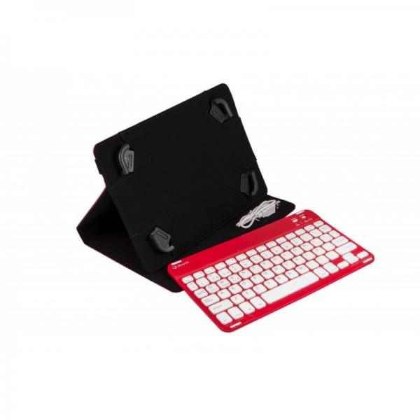Funda Universal Gripcase Silver Ht Para Tablet 9 - 10 Pulgadas + Teclado Bluetooth Rojo
