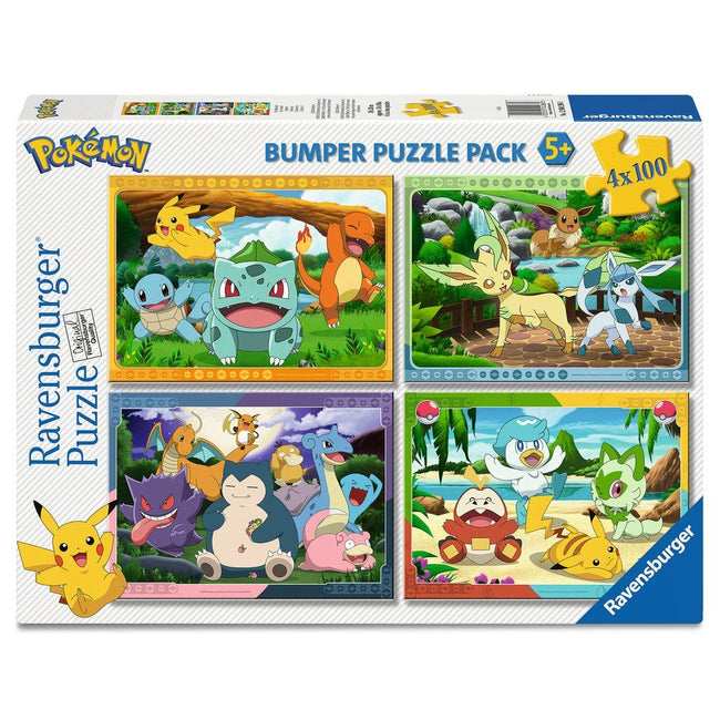 Puzzle Pokemon 4X100Pzs Hover Image