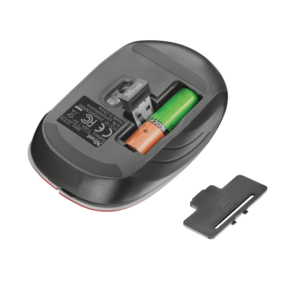 Ratón Trust Wireless Mouse Aera - Red (sensor Optico De 800 - 1.600 Ppp Reales)