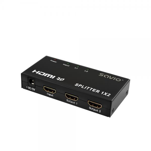 Splitter 1x2 Hdmi Full Hd 3d Savio Cl-42 Negro