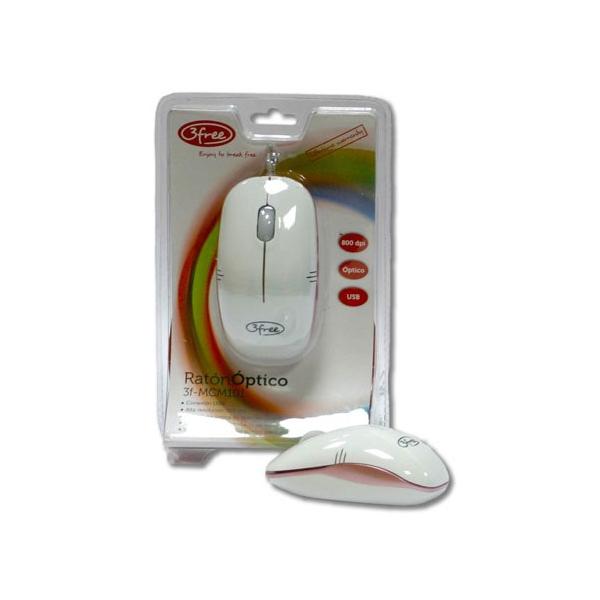 MOUSE 3FREE MCM101/WP DISEO BLANCO ROSA