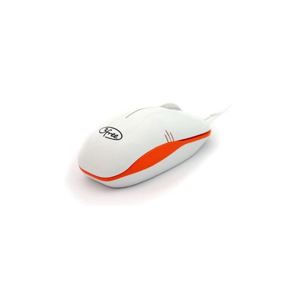 Mouse 3free Mcm101/wo Diseo Blanco Naranja