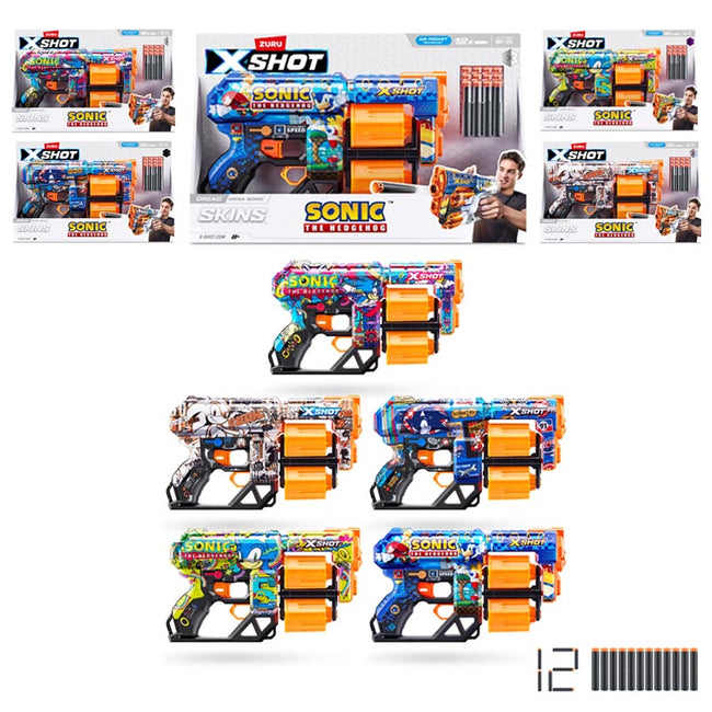 Sonic - Pistola X-Shot 12 Dardos Hover Image