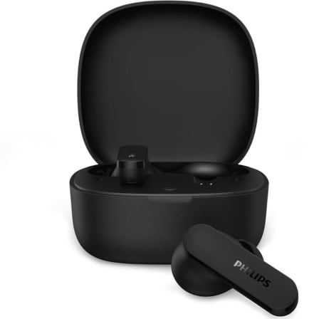 Auriculares Bluetooth Philips Tat2100Bk Con Estuche De Carga