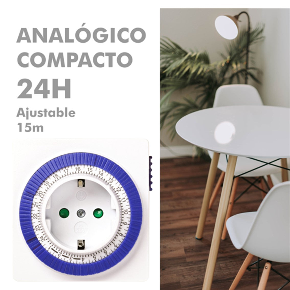 Programador Silver Electronic Analógico - 24 Horas - 3600w - 250v - 16a - 50hz - Ip 20 - Ajustable 15 Minutos - 24h