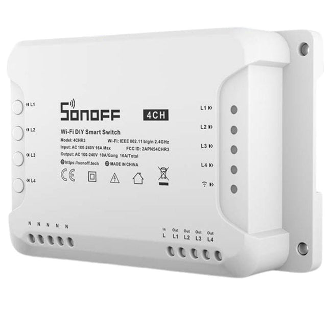 Sonoff 4CHR3 - Relé WiFi inteligente de 4 canales Hover Image