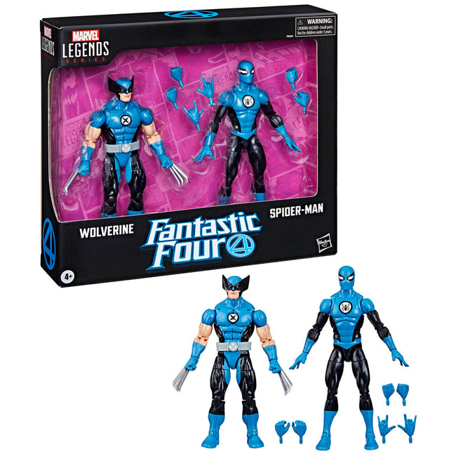 Blister 2 Figuras Wolverine Spiderman Los 4 Fantasticos Marv Hover Image