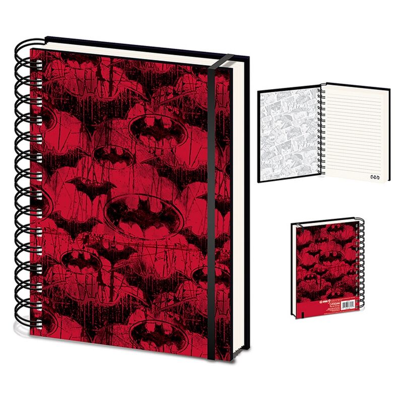 Set De Cuaderno Y Bolígrafo Dc Comics Batman Rojo