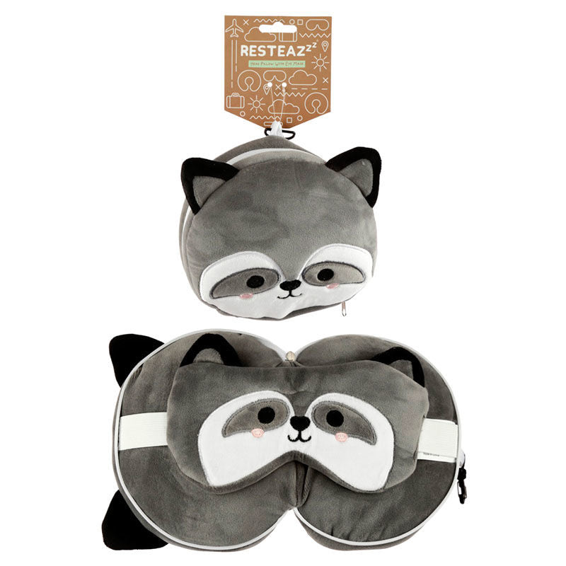 Almohada Viaje Antifaz Mapache Relaxeazzz