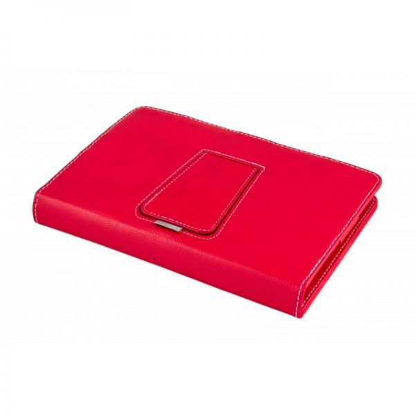 Funda Universal Silver Ht Para Tablet 9 - 10.1 Pulgadas + Teclado Con Cable Micro Usb Rojo - Blanco