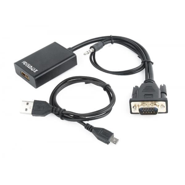 Cable Adaptador Gembird Vga Macho A Hdmi Hembra 0,15M Con Au