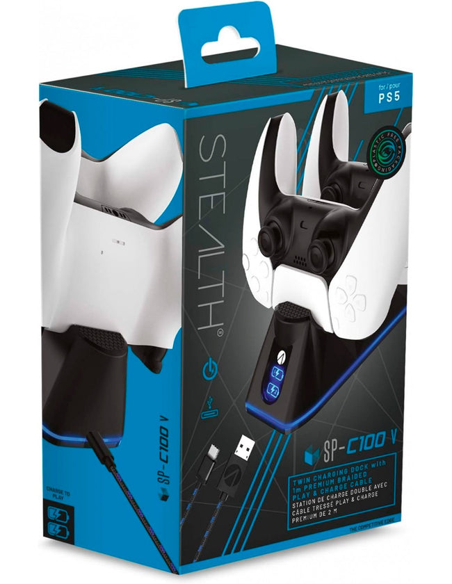 Pack Stealth Charging Dock Base De Carga Dual + Charge Cable 1 M Black 1 M Cable (negro) Playstation 5 PS5 Hover Image