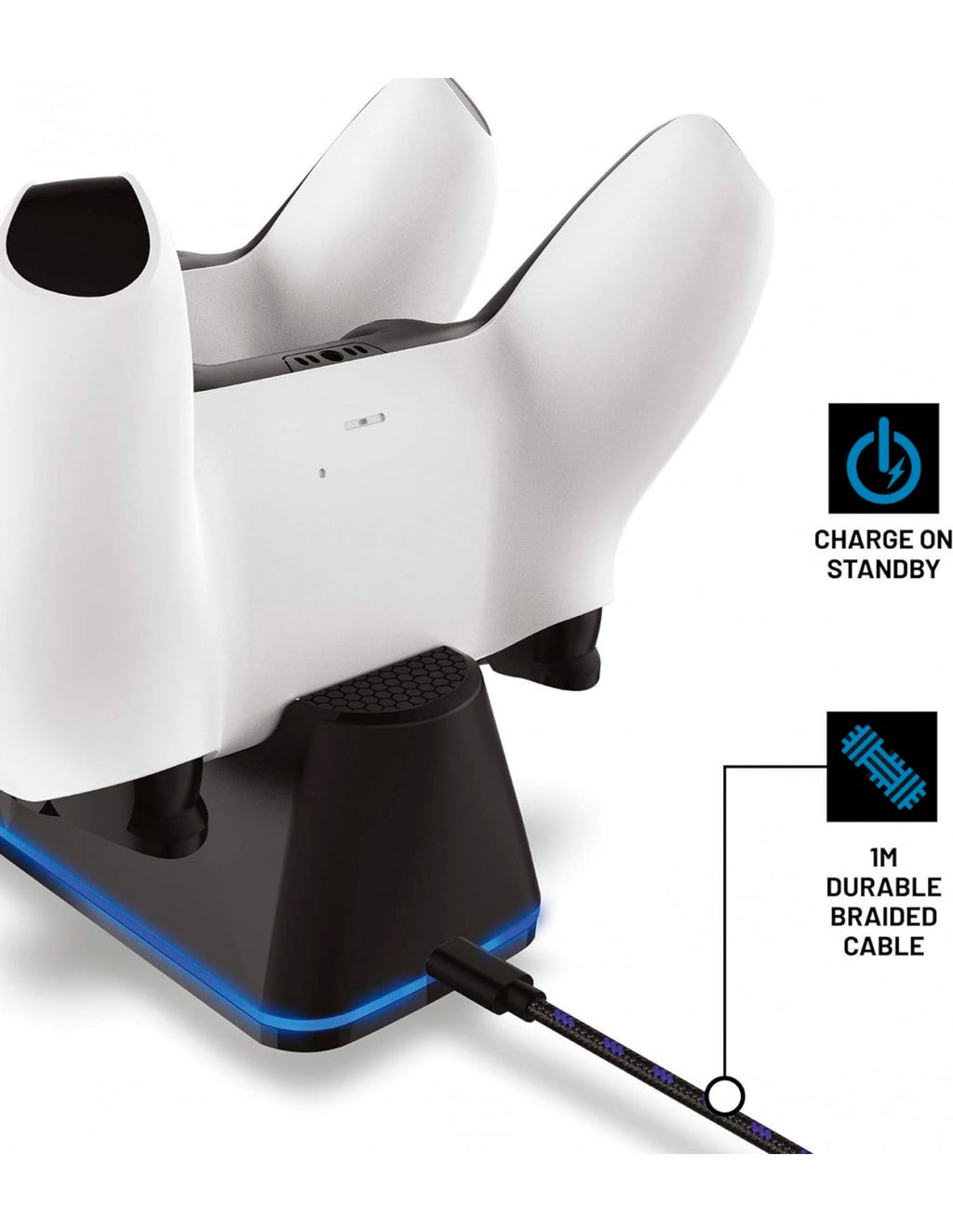 Pack Stealth Charging Dock Base De Carga Dual + Charge Cable 1 M Black 1 M Cable (negro) Playstation 5 PS5