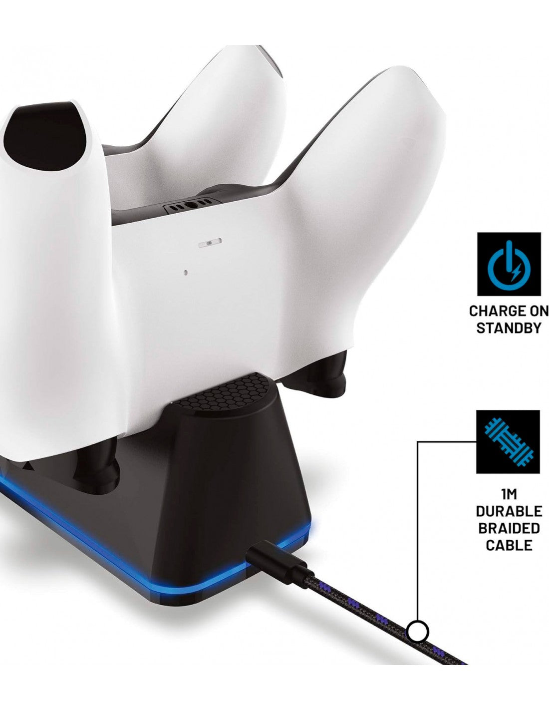 Pack Stealth Charging Dock Base De Carga Dual + Charge Cable 1 M Black 1 M Cable (negro) Playstation 5 PS5