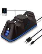 Pack Stealth Charging Dock Base De Carga Dual + Charge Cable 1 M Black 1 M Cable (negro) Playstation 5 PS5