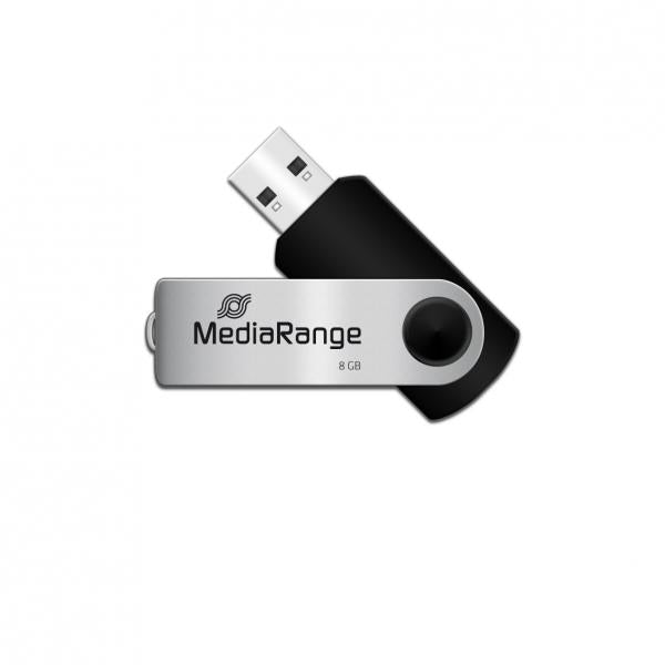 Pendrive 8gb Usb 2.0 Mediarange Silver-black