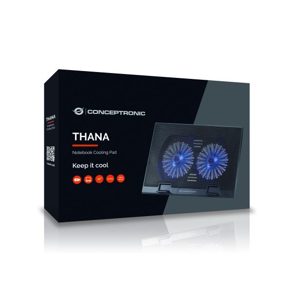 Base De Refrigeracion Para Portatiles Conceptronic 2 Ventiladores 125mm Hasta 17"