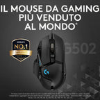 Mouse Logitech Gaming G502 Hero 16000dpi 11 Botones Color Negro 910-005471