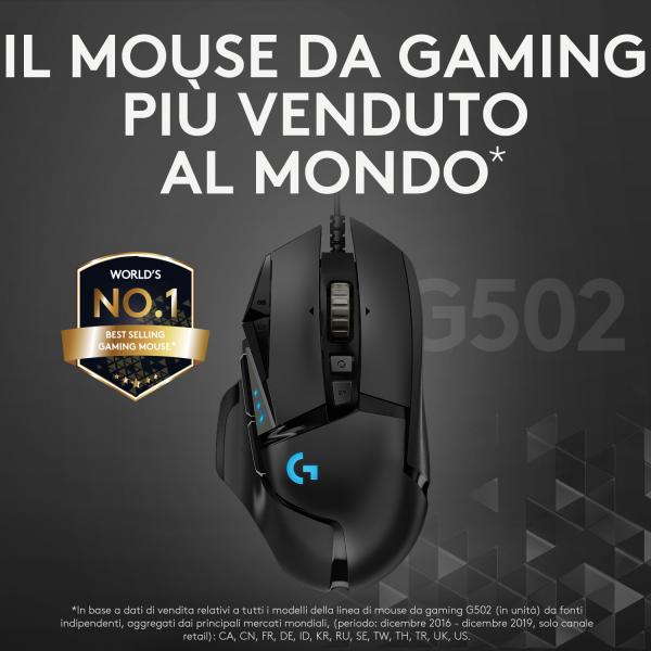 Mouse Logitech Gaming G502 Hero 16000dpi 11 Botones Color Negro 910-005471 Main Image