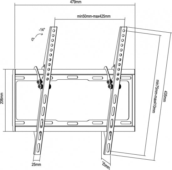 Soporte Pantalla Equip 32 Pulgadas - 55 Pulgadas Inclinable 0 - 14 Max 35 Kgs Vesa Max. 400x400