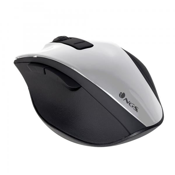 Ratón Inalámbrico Ergonomico NGS Wireless Bow - USB  1200DPI  Blanco