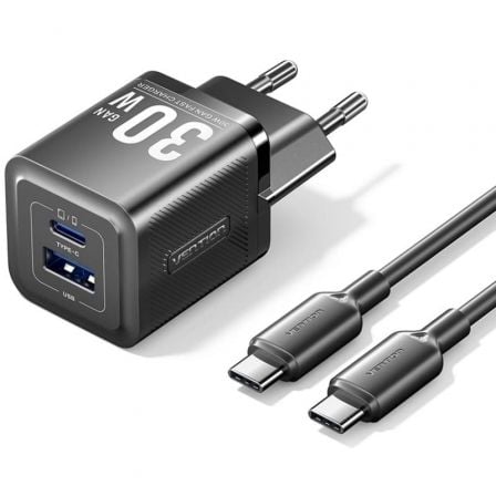 Cargador Gan De Pared Vention Tz-Feqb0-Eu-01/ 1Xusb Tipo-C/