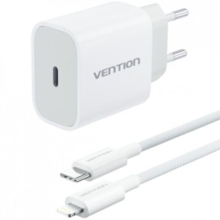 Cargador De Pared Vention G17W0-Eu/ 1Xusb Tipo-C + Cable Lig
