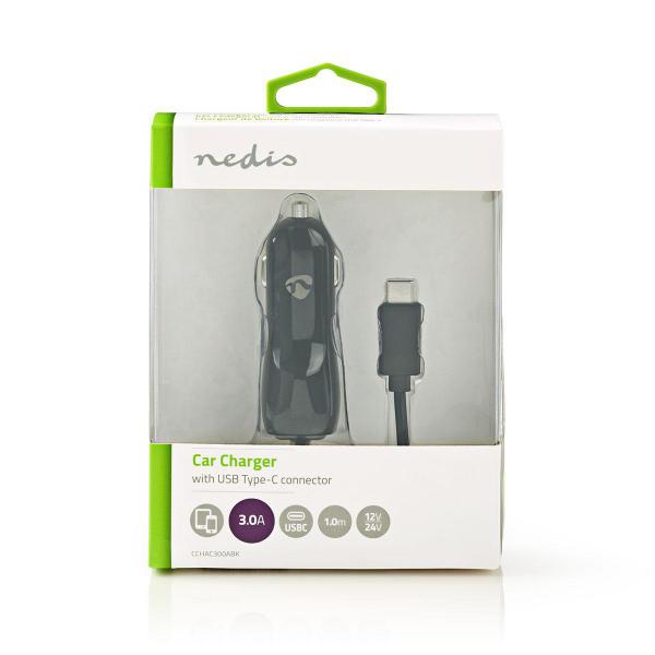 Nedis Cargador De Coche 3,0 A 1 Salida Usb-C Cable Fijo