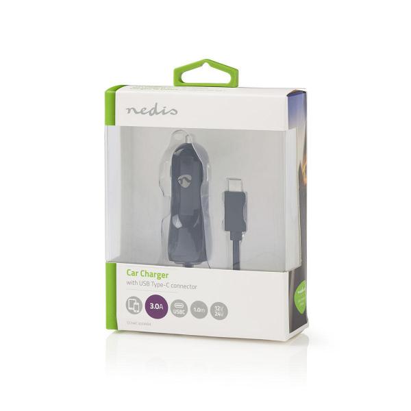 Nedis Cargador De Coche 3,0 A 1 Salida Usb-C Cable Fijo