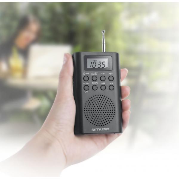 Muse M-03 R Negro / Radio Despertador Portátil
