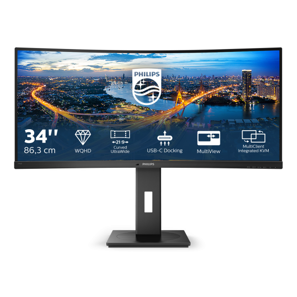 Philips 346B1C 34 Quad HD VA 100 Hz UltraWide Curvo Negro