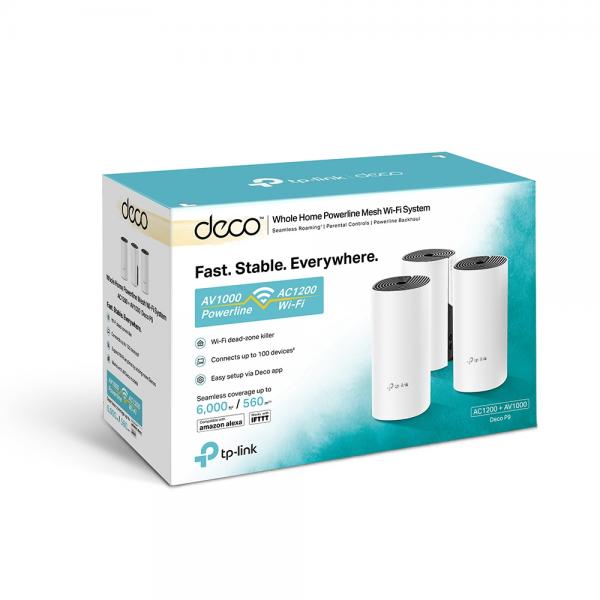 TP-LINK Deco P9 Router WiFI Mesh AC1200+AV1000 (3 Pack)