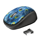 Ratón Inalámbrico Trust Peacock Yvi / 1600 Dpi / 4 Botones / Diseo Colorido / 23388