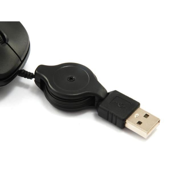 Mouse Equip Life Optico 2 Botones Usb Cable Retractil Color Negro 1000dpi