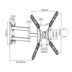 Soporte Pantalla Equip` 13 Pulgadas - 55 Pulgadas Doble Brazo Inclinable Y Giratorio Max. Vesa 400x400 Hasta 30kgs 650407