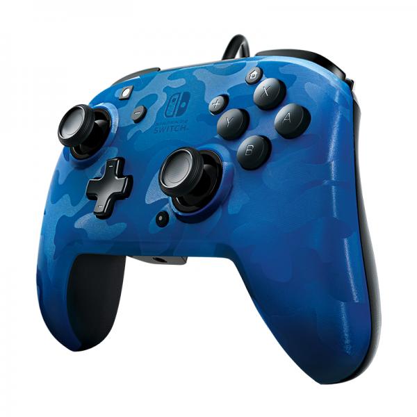 Mando Pdp Faceoff Deluxe + Audio Wired Controller Camo Azul ( Switch 2 ) Main Image