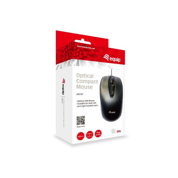 Mouse Raton Compact Equip Life Optico Usb 1000 Dpi Negro