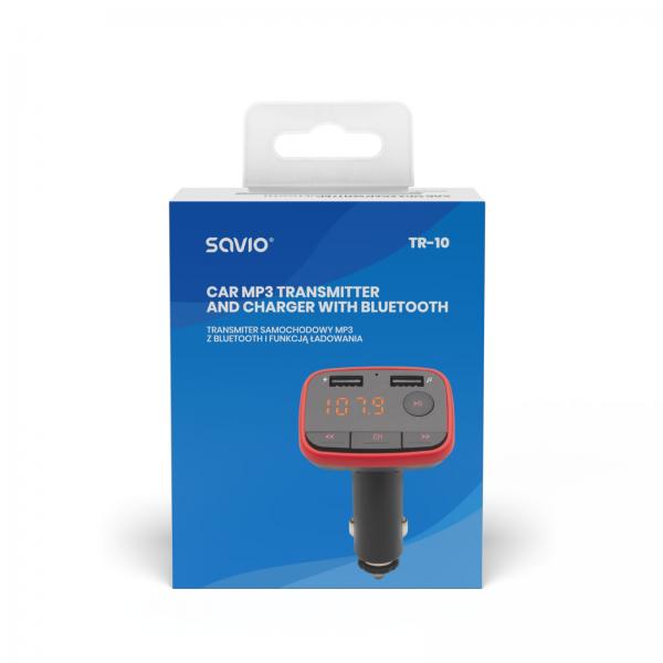 Transmisor Fm Coche Con Cargador 2.4a Savio Tr-10