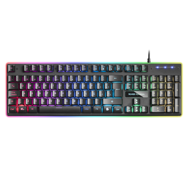 Teclado Mars Gaming Mk320 H-mechanical Red Iluminacion Rgb En Teclas Y Contorno Panel De Aluminio Re