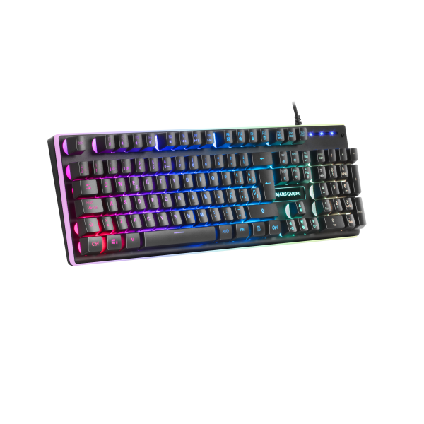 Teclado Mars Gaming Mk320 H-mechanical Red Iluminacion Rgb En Teclas Y Contorno Panel De Aluminio Re