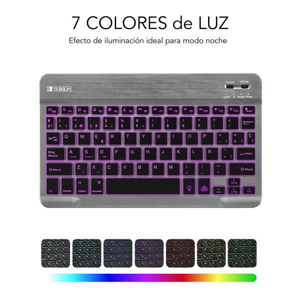 Teclado Bluetooth Subblim Smart / Retroiluminado / Touchpad / Gris / SUB-KBT-SMBT51