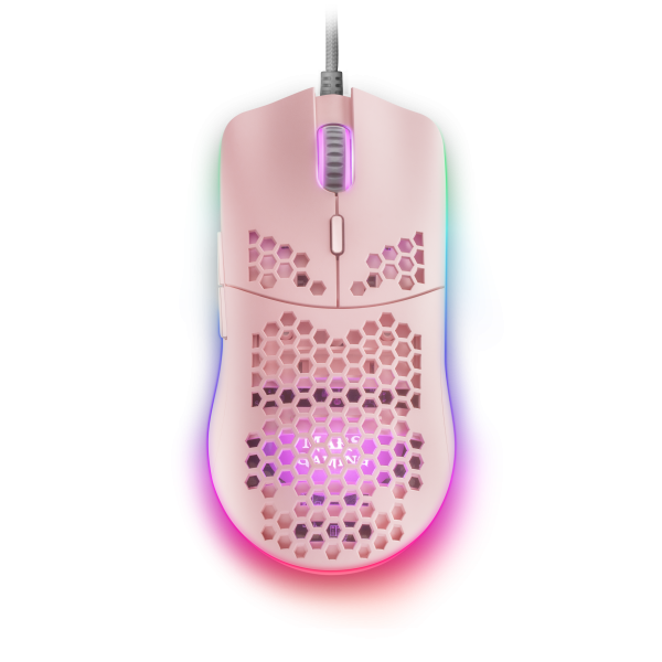 Mouse Mars Gaming Rgb Mmax Diseo Hive Pink 12400dpi Pixart 3327pro Switch Huano Superficie Perforad
