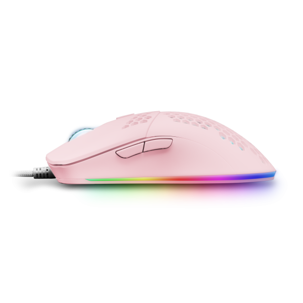 Mouse Mars Gaming Rgb Mmax Diseo Hive Pink 12400dpi Pixart 3327pro Switch Huano Superficie Perforad