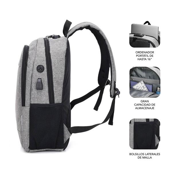 Subblim Urban Lock System 16 Gris - Mochila para Portátil