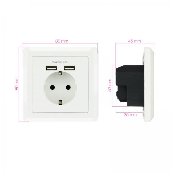 Enchufe Nanocable Tooq Schuko - 2 Tomas Usb