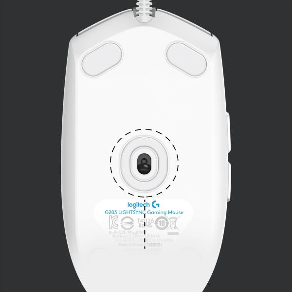 Mouse Raton Logitech G203 Lightsync Blanco Gaming 8.000 Dpi 6 Botones