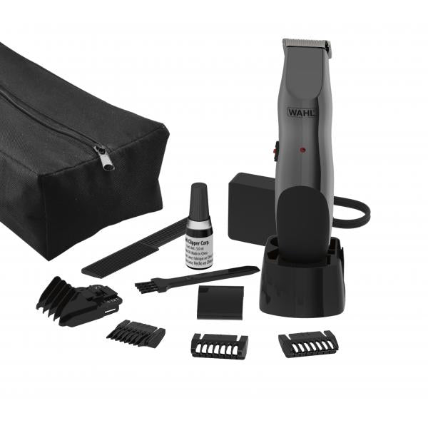 Afeitadora eléctrica Wahl Groomsman Recargable Sin Cable Negro y Gris