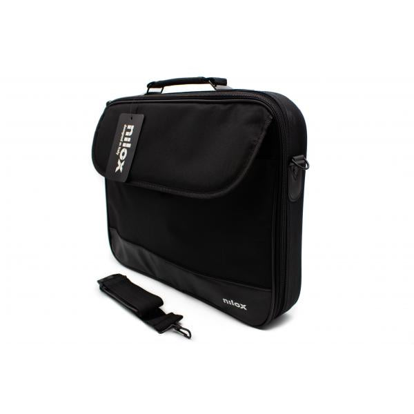 Maletin + Raton USB Nilox / Hasta 15.6" / 1200 Dpi / Asa de mano / Negro / NXMOS5156BK